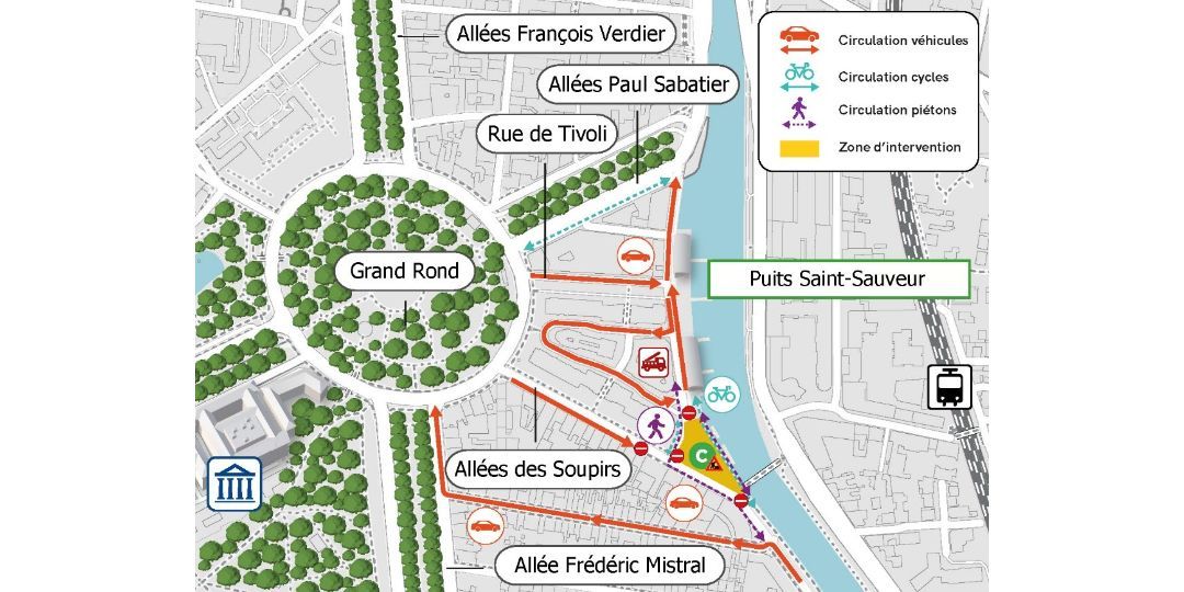 Modification du plan de circulation : fermeture de l’allée des Soupirs à compter du lundi 23 juin 2025